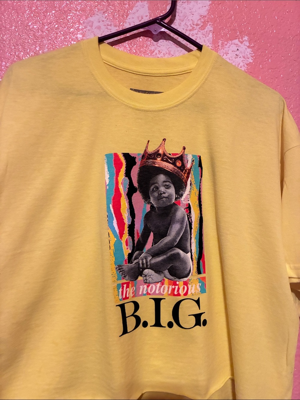 Yellow Short Sleeve Graphic Tee with Crown Baby Print